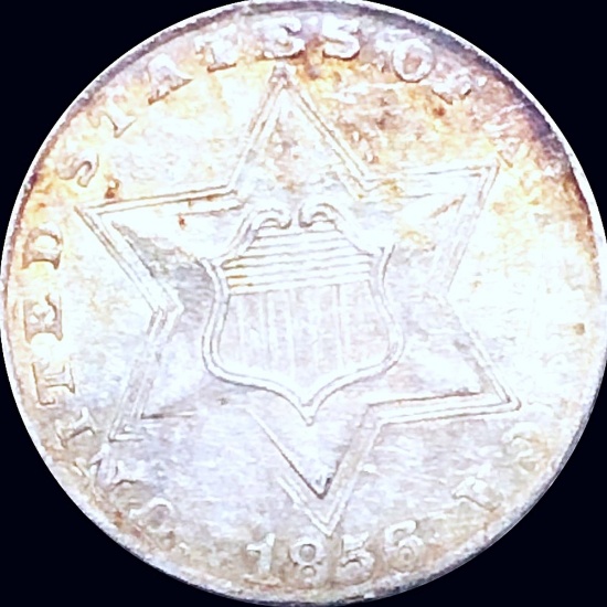 1856 Three Cent Silver NEARLY UNCIRCULATED