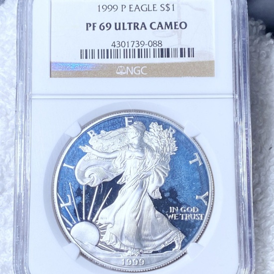 1999-P Silver Eagle NGC - PF 69 ULTRA CAMEO