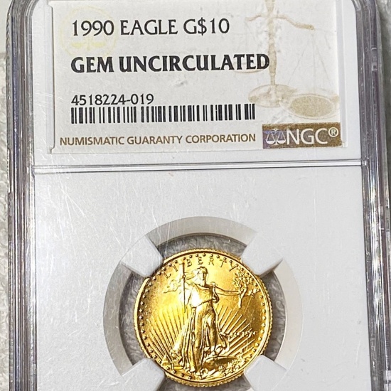 1990 $10 Gold Eagle NGC - GEM UNCIRCULATED