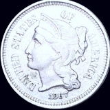 1867 Three Cent Nickel LIGHTLY CIRCULATED