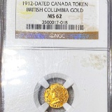 1912 Dated Canadian Gold Token NGC - MS62