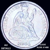 1864 Seated Liberty Dime ABOUT UNCIRCULATED
