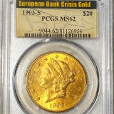 1903-S $20 Gold Double Eagle PCGS - MS62