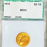 1910 $2.50 Gold Quarter Eagle PCI - MS64