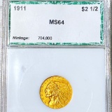 1911 $2.50 Gold Quarter Eagle PCI - MS64