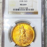 1928 $20 Gold Double Eagle NGC - MS64+