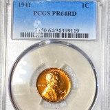 1941 Lincoln Wheat Penny PCGS - PR 64 RD