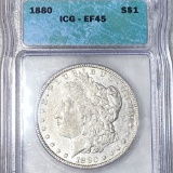 1880 Morgan Silver Dollar ICG - EF45