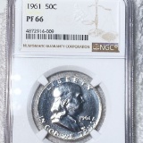 1961 Franklin Half Dollar NGC - PF66