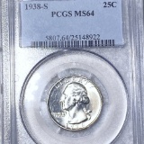 1938-S Washington Silver Quarter PCGS - MS64