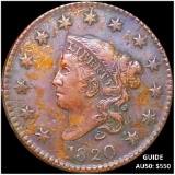 1820 Coronet Head Large Cent ABOUT UNCIRCULATED