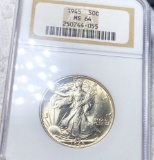 1945 Walking Half Dollar NGC - MS64