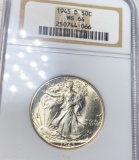 1945-D Walking Half Dollar NGC - MS64