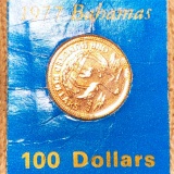 1977 $100 Bahamas Gold Coin GEM PROOF