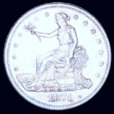 1874-CC Silver Trade Dollar CLOSELY UNCIRCULATED