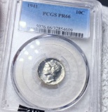 1941 Mercury Silver Dime PCGS - PR66