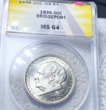 1936 Bridgeport Half Dollar ANACS - MS64