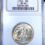 1945 Walking Half Dollar NGC - MS64