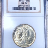 1945 Walking Half Dollar NGC - MS64