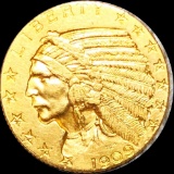 1909 $5 Gold Half Eagle CLOSELY UNCIRCULATED