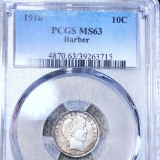 1916 Barber Silver Dime PCGS - MS63