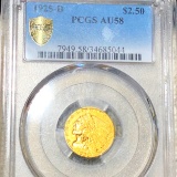 1925-D $2.50 Gold Quarter Eagle PCGS - AU58