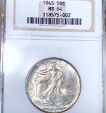 1945 Walking Half Dollar NGC - MS64