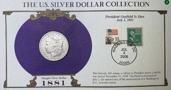 1881-O Morgan Silver Dollar & Stamp NICELY CIRC