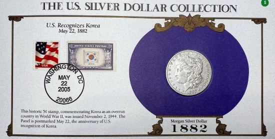 1882 Morgan Silver Dollar & Stamp NICELY CIRC