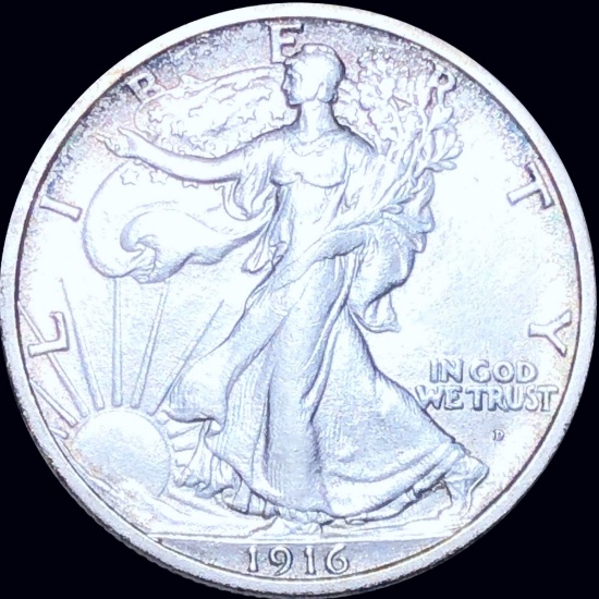 1916-D Walking Half Dollar CLOSELY UNCIRCULATED