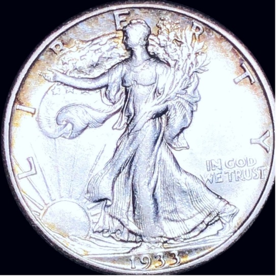 1933-S Walking Half Dollar ABOUT UNCIRCULATED