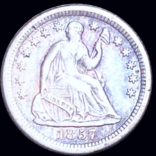 1857-O Seated Liberty Half Dime NEARLY UNC