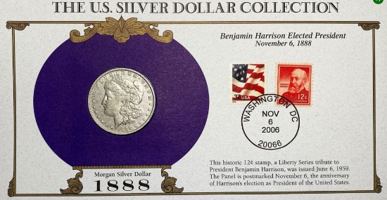 1888-O Morgan Silver Dollar & Stamp NICELY CIRC