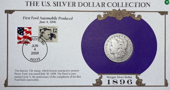 1896-O Morgan Silver Dollar & Stamp NICELY CIRC