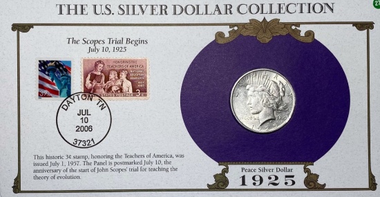 1925 Silver Peace Dollar & Stamp UNCIRCULATED