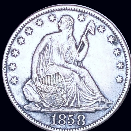 1858-O Seated Half Dollar CLOSELY UNCIRCULATED