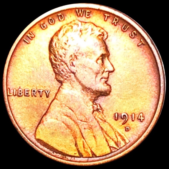 1914-D Lincoln Wheat Penny NEARLY UNCIRCULATED