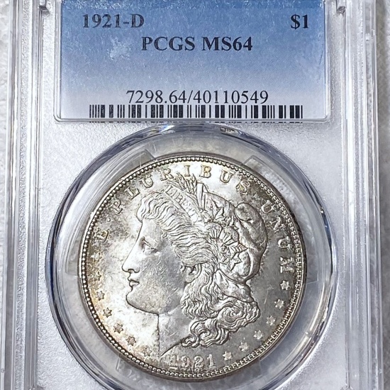 1921-D Morgan Silver Dollar PCGS - MS64