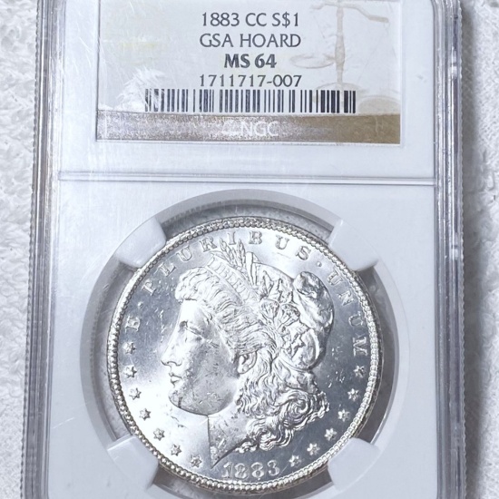 1883-CC Morgan Silver Dollar NGC - MS64 GSA HOARD