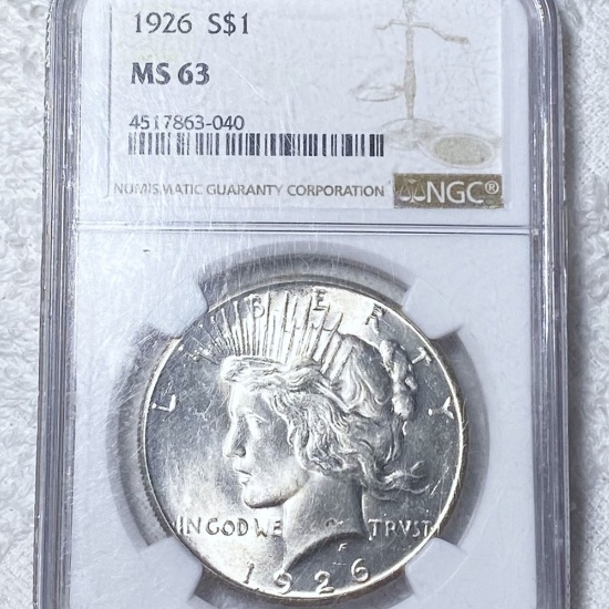 1926 Silver Peace Dollar NGC - MS63