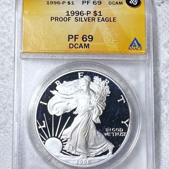 1996-P Silver Eagle ANACS - PF 69 DCAM