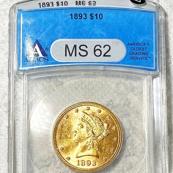 1893 $10 Gold Eagle ANACS - MS62