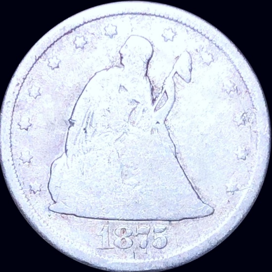 1875-CC Seated Twenty Cent Piece NICELY CIRCULATED