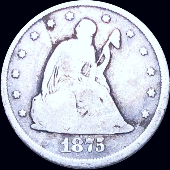 1875-CC Seated Twenty Cent Piece NICELY CIRCULATED