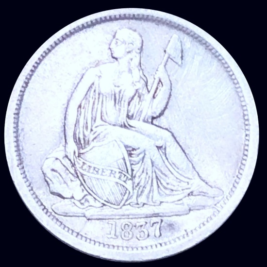 1837 Seated Liberty Dime NEARLY UNCIRCULATED
