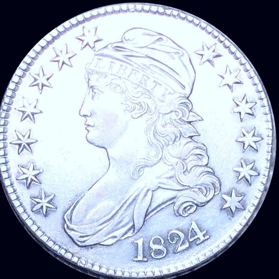 1824 Capped Bust Half Dollar CLOSELY UNCIRCULATED