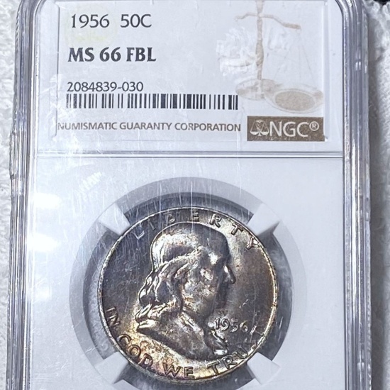 1956 Franklin Half Dollar NGC - MS 66 FBL