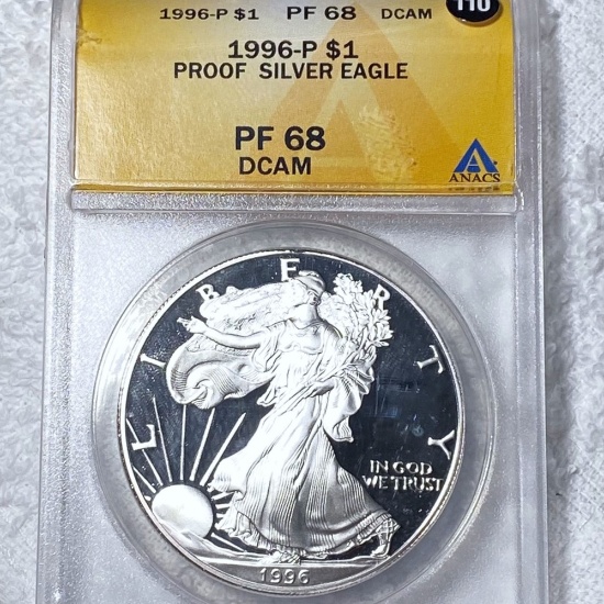 1996-P Silver Eagle ANACS - PF 68 DCAM