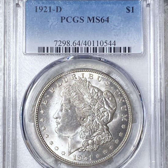1921-D Morgan Silver Dollar PCGS - MS64
