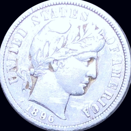 1896-S Barber Silver Dime LIGHTLY CIRCULATED